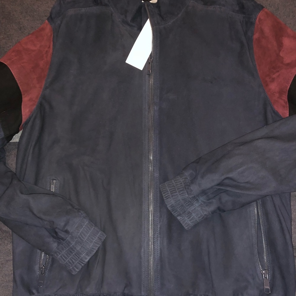 Vince Men’s Colorblock Leather Track Jacket Size L - Picture 7 of 7